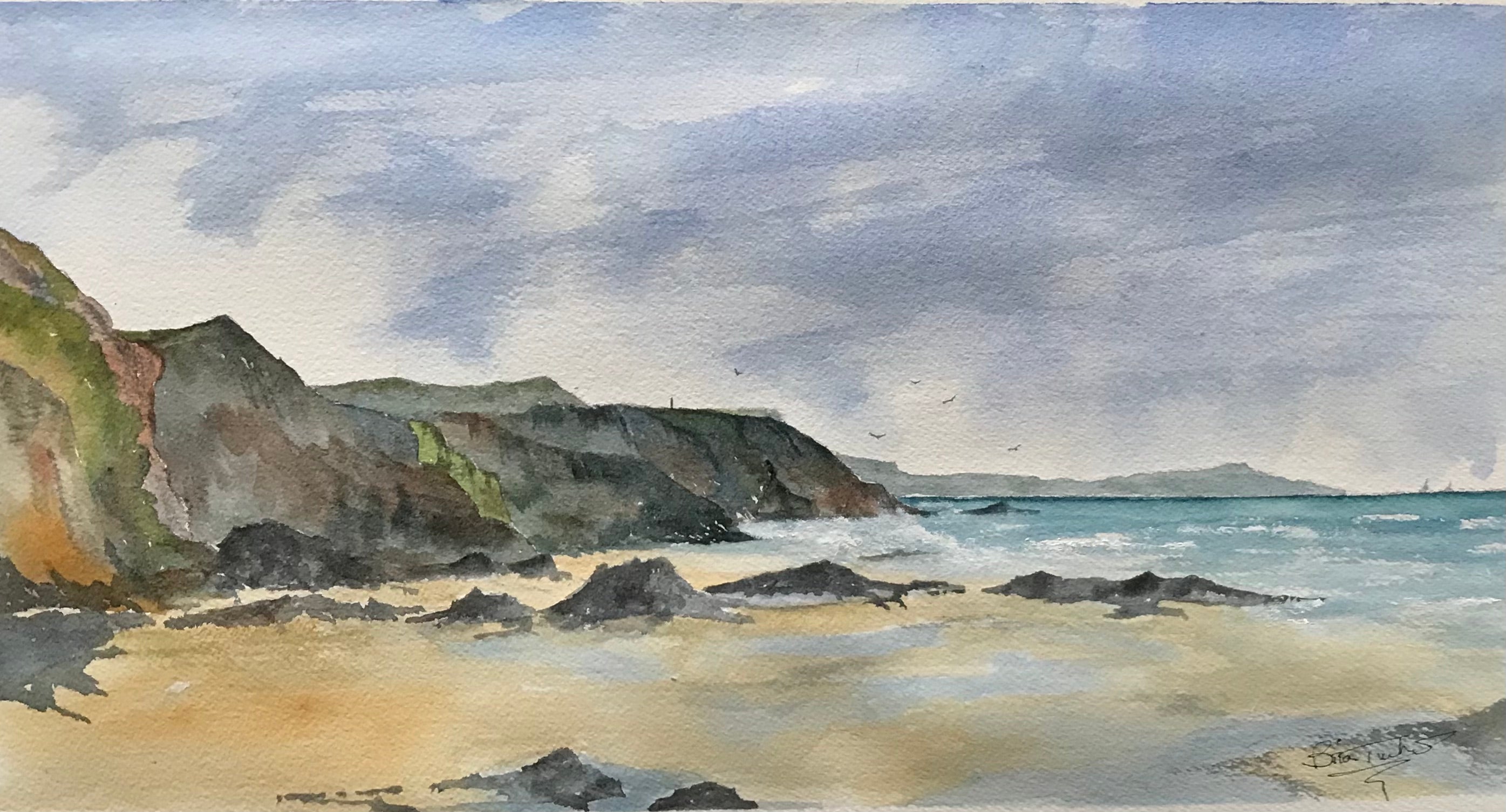 The beach and Cliffs at Porthtowan,Cornwall