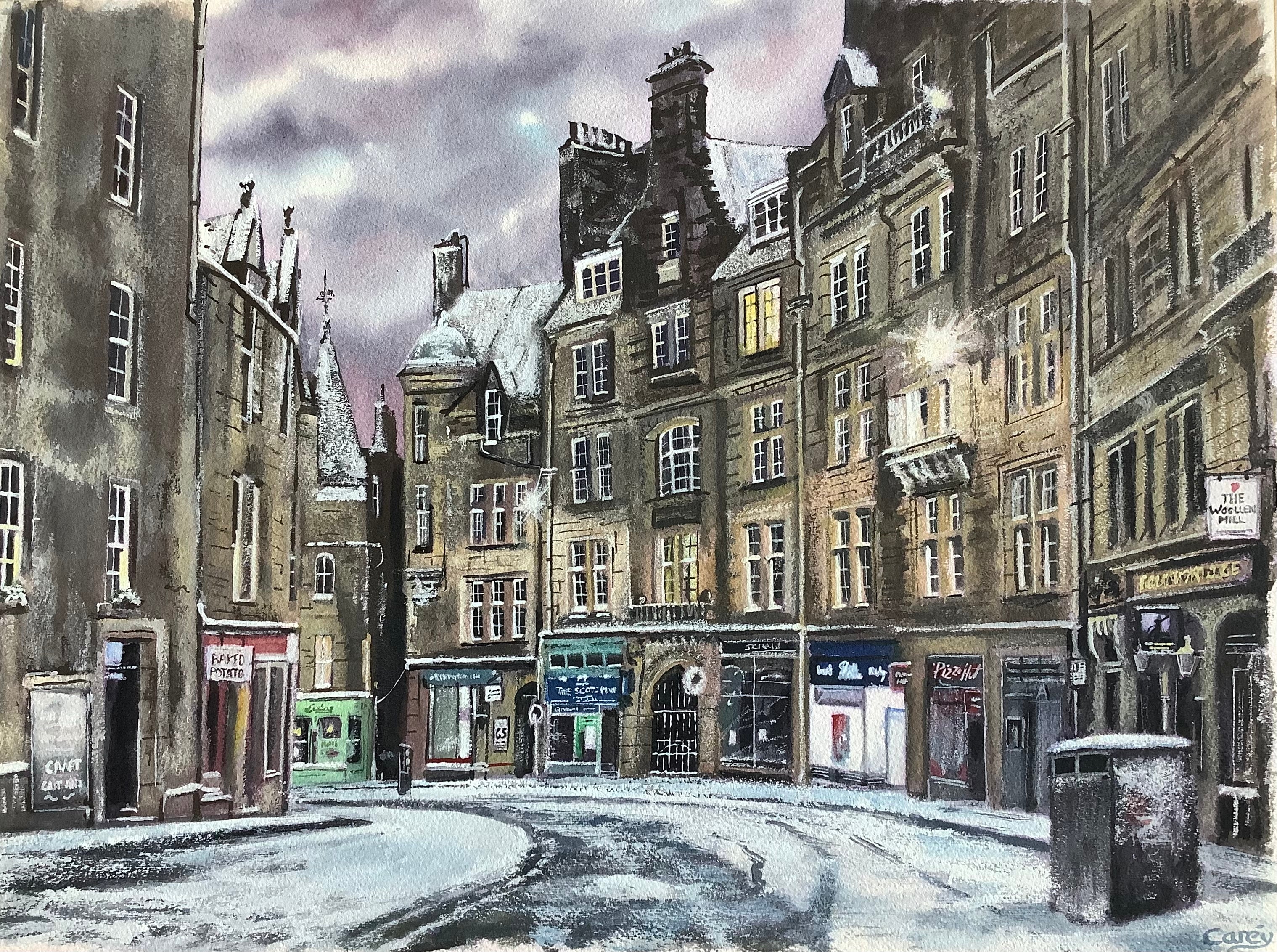 Cockburn street in winter, Edinburgh
