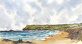 Watching the Surfers at Polzeath in Cornwall