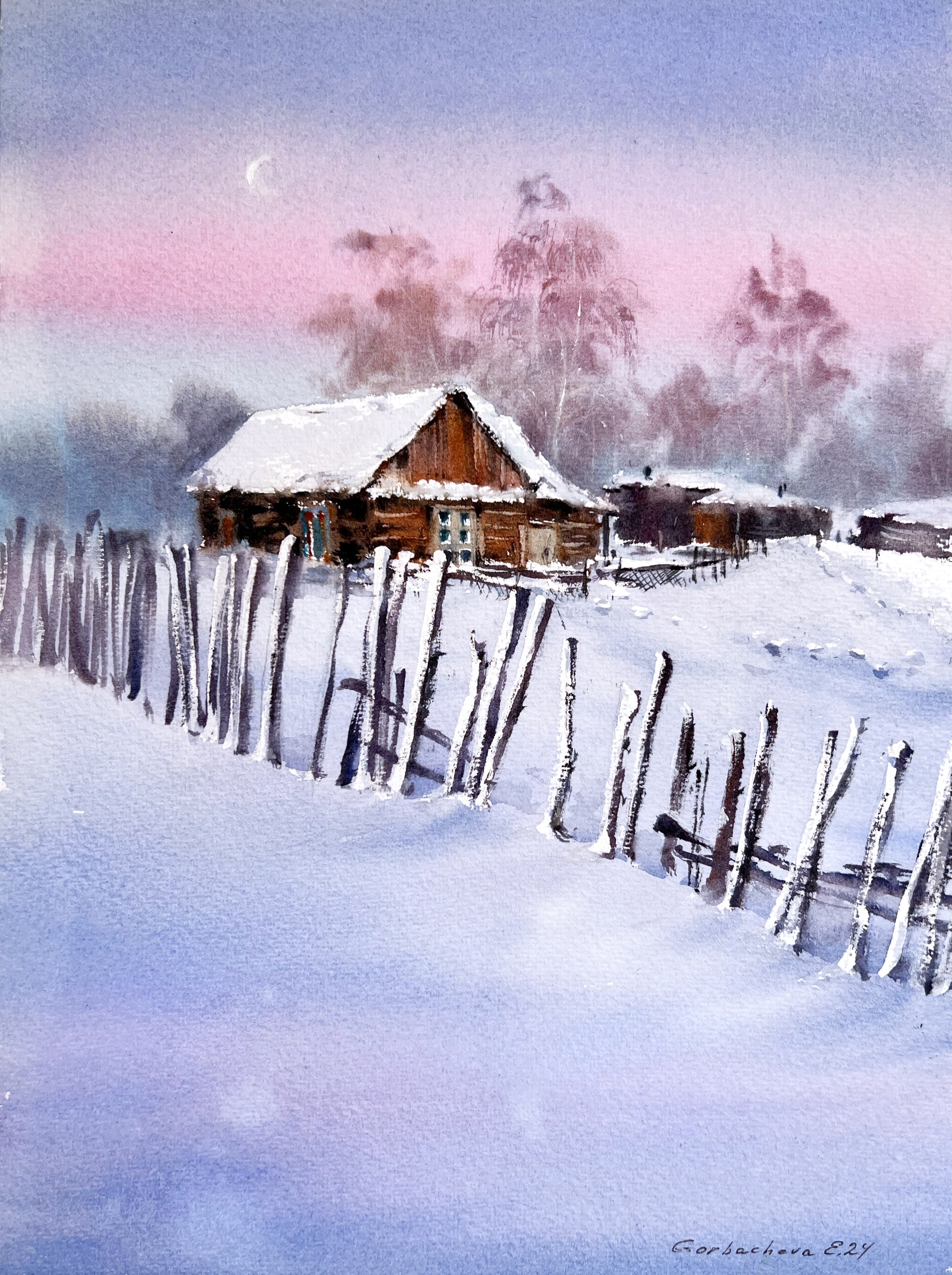 Winter morning. Village #3