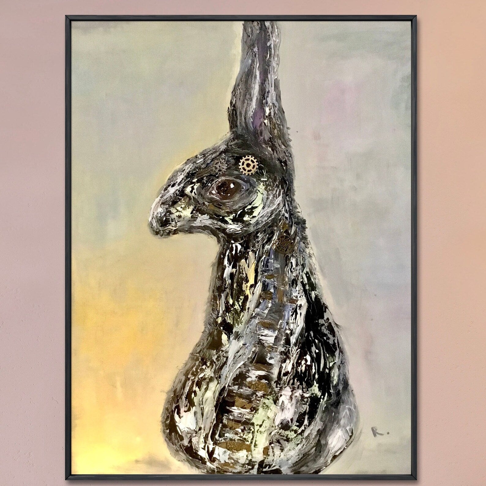 Bunny mix media art