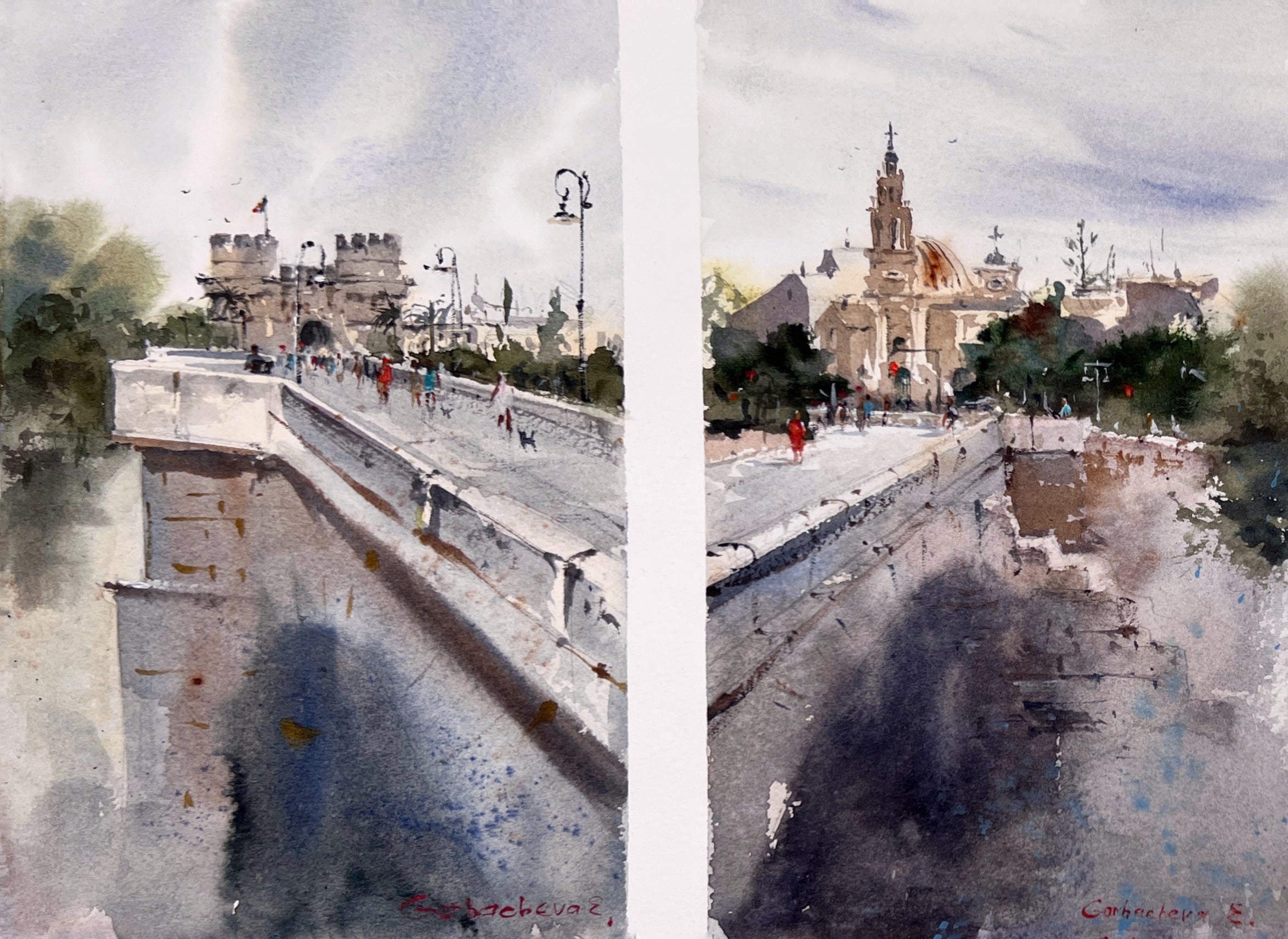 Serrans Bridge Views(Diptych)