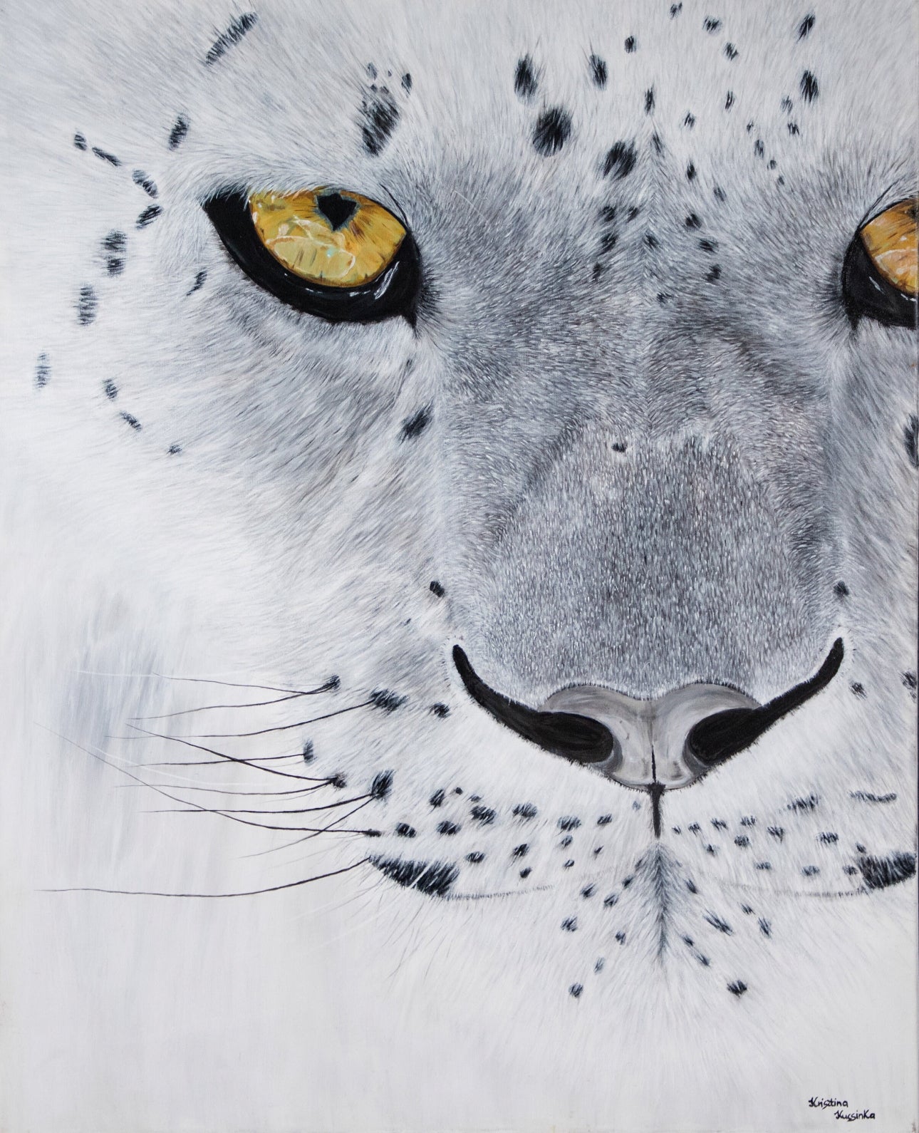 "Ghost of the Mountains" original snow leopard painting