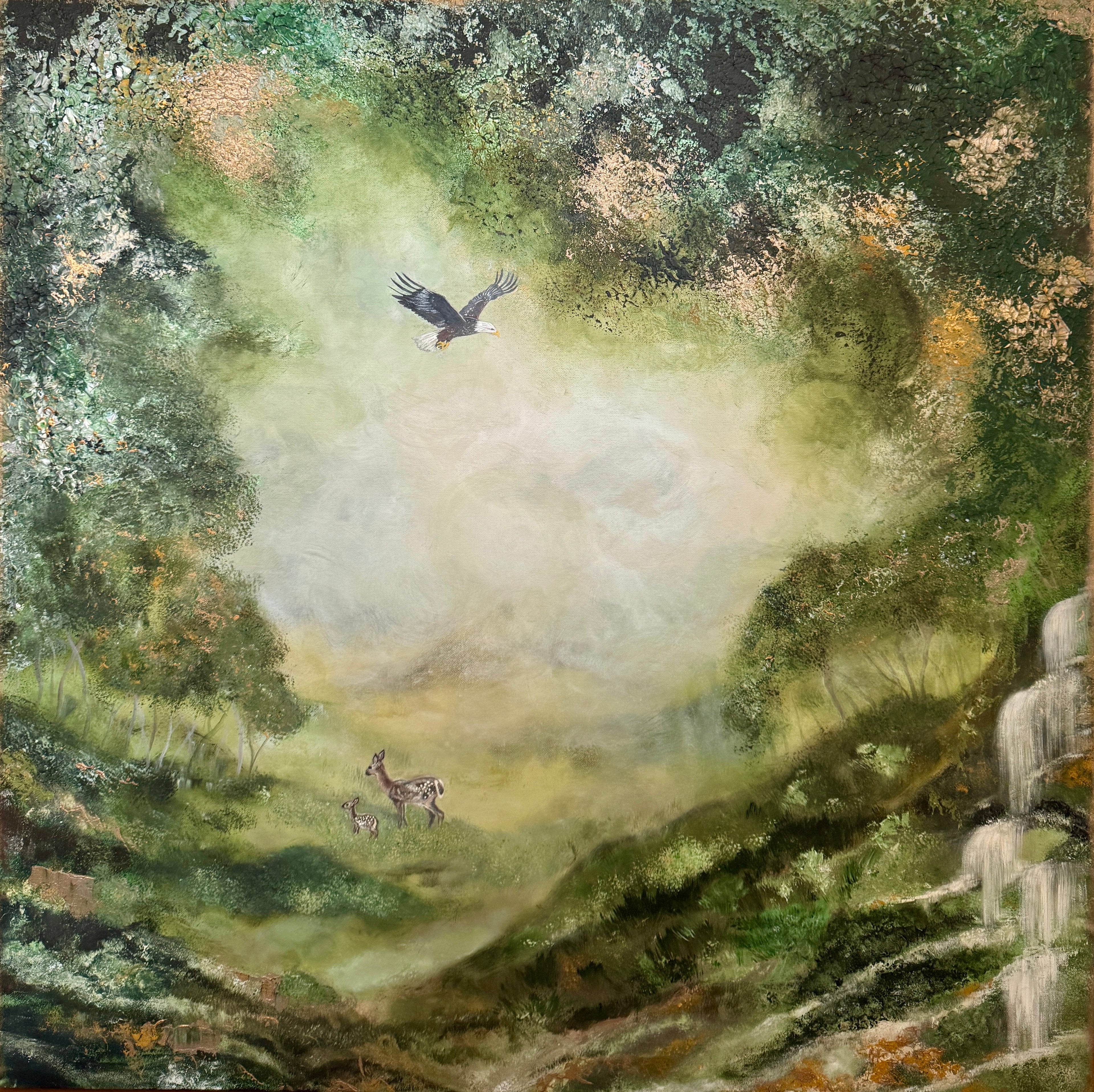 "Guardians of the Glade" Original Textured Painting on Canvas