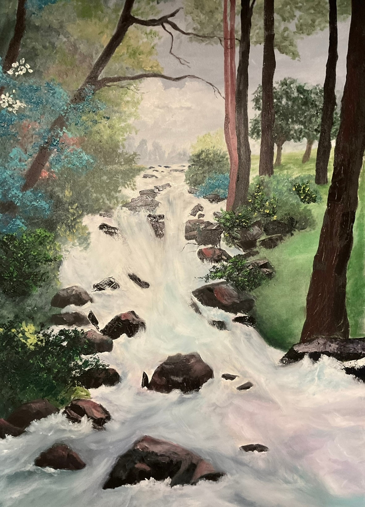 Waterfall in Oil and Textures