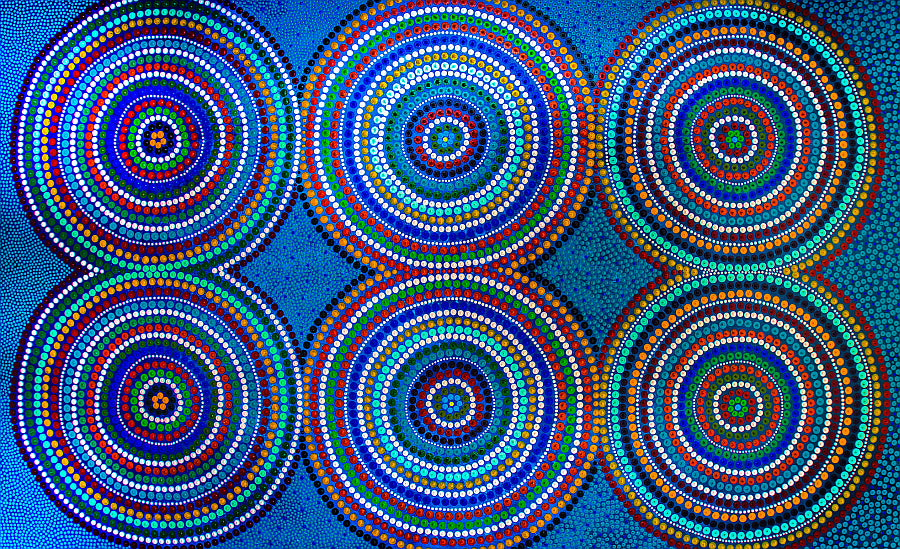 Six Circles - Hand painted