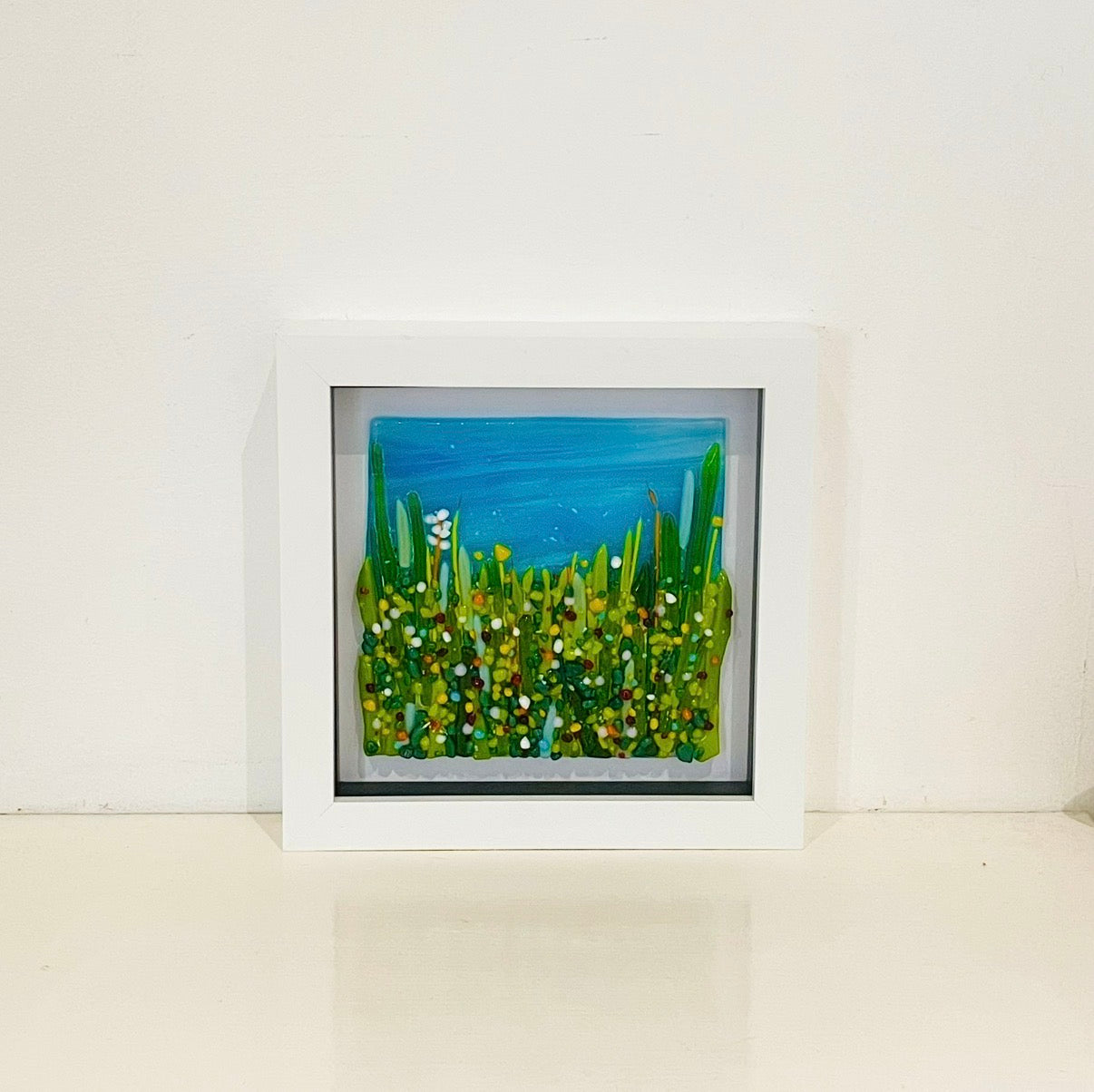 Lush Landscape Framed Glass Art
