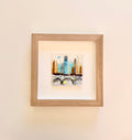 Muted Metropolis - Framed Contemporary Cityscape Glass Art