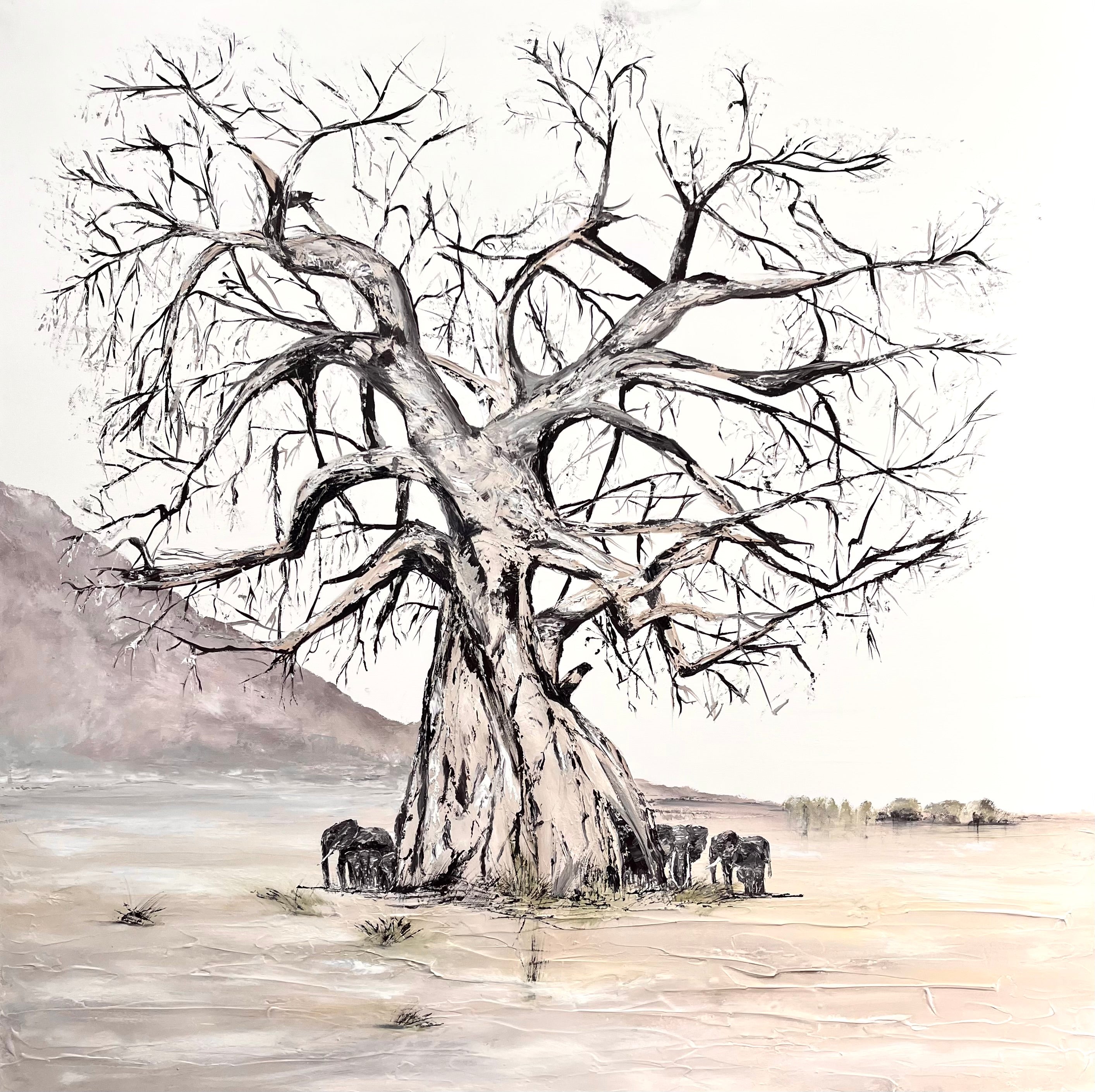 Elephants under the Baobab