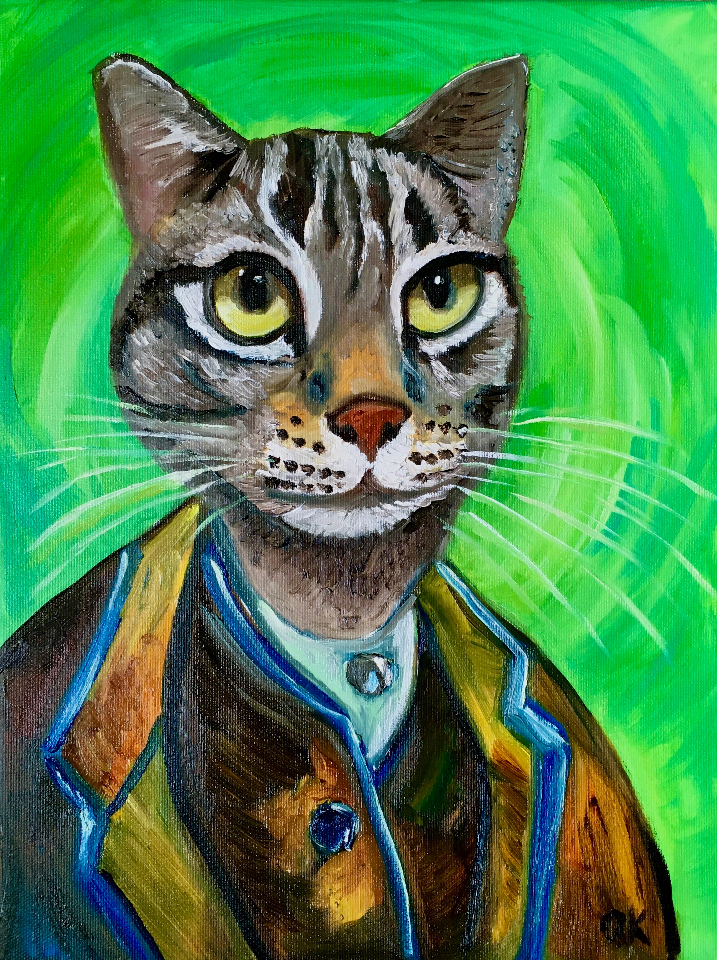 Cat Vincent Van Gogh inspired by His Self-portrait