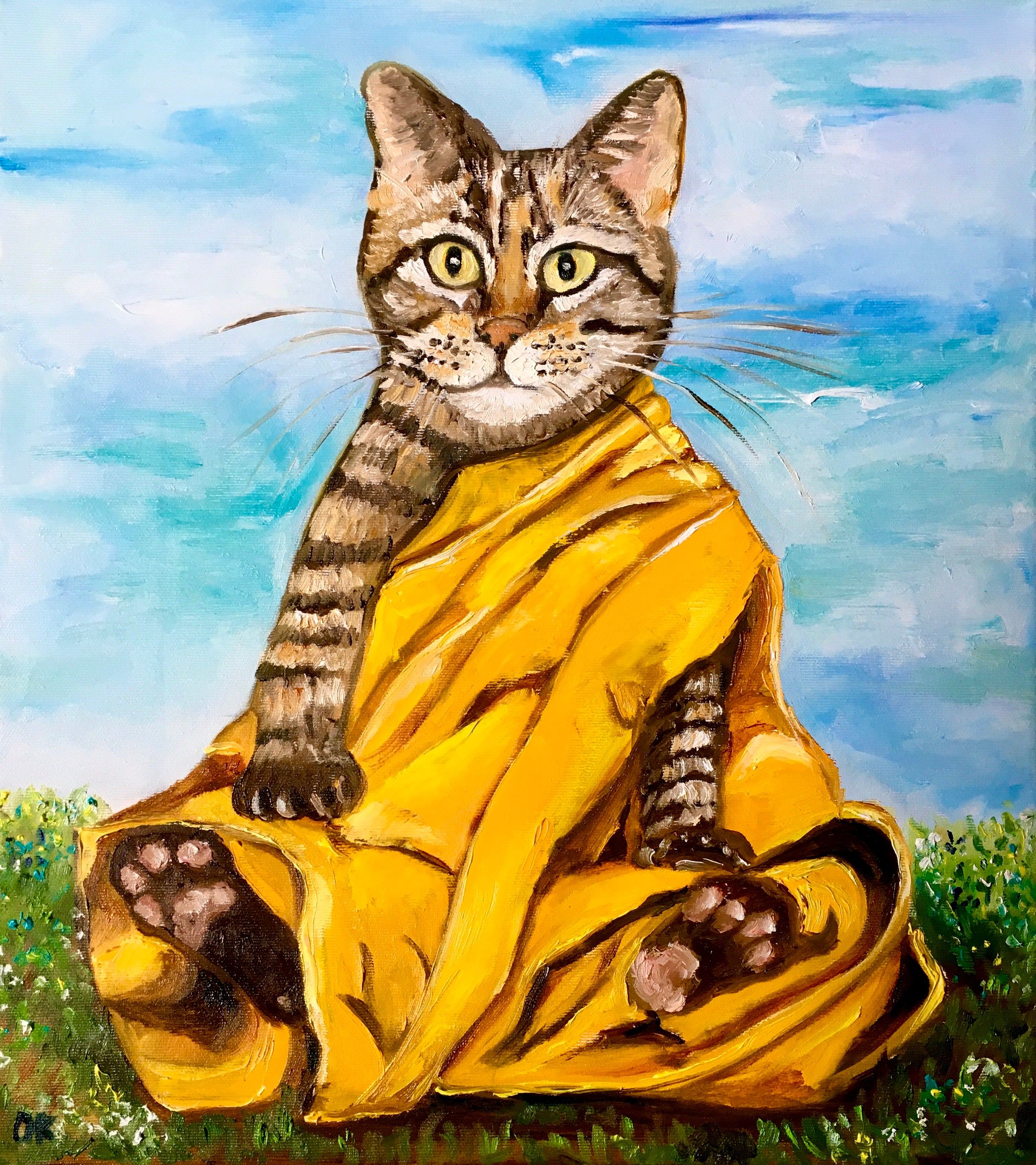Buddhist cat bringing peace and tranquility of mind