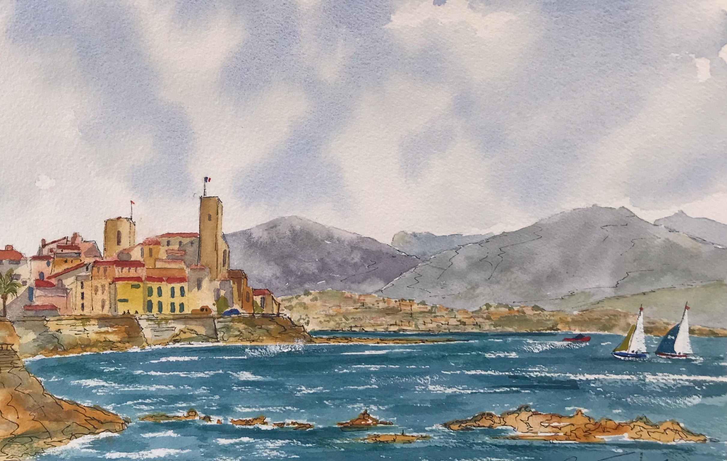 Yachts sailing at Antibes