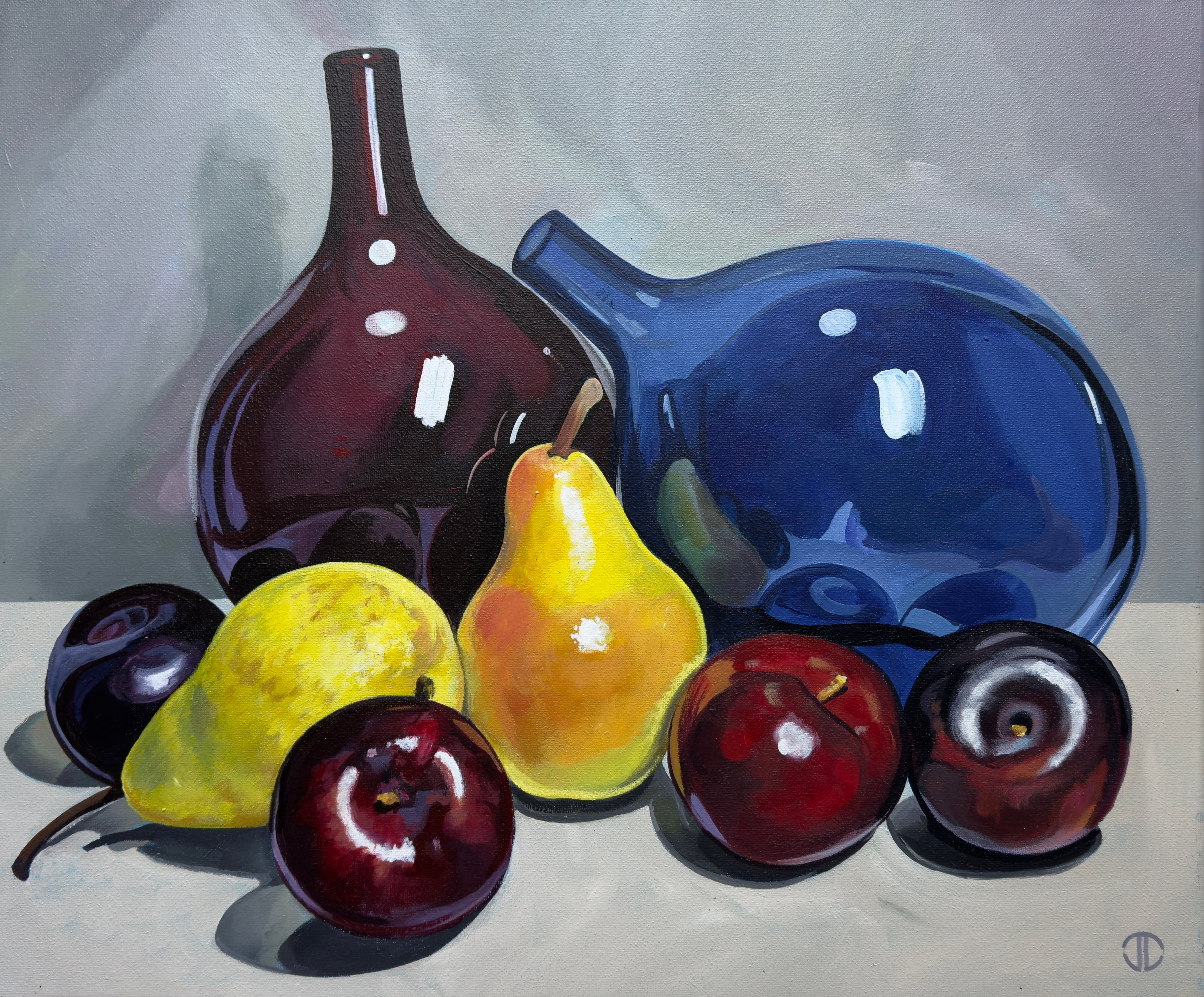 Mixed Fruit And Coloured Glass