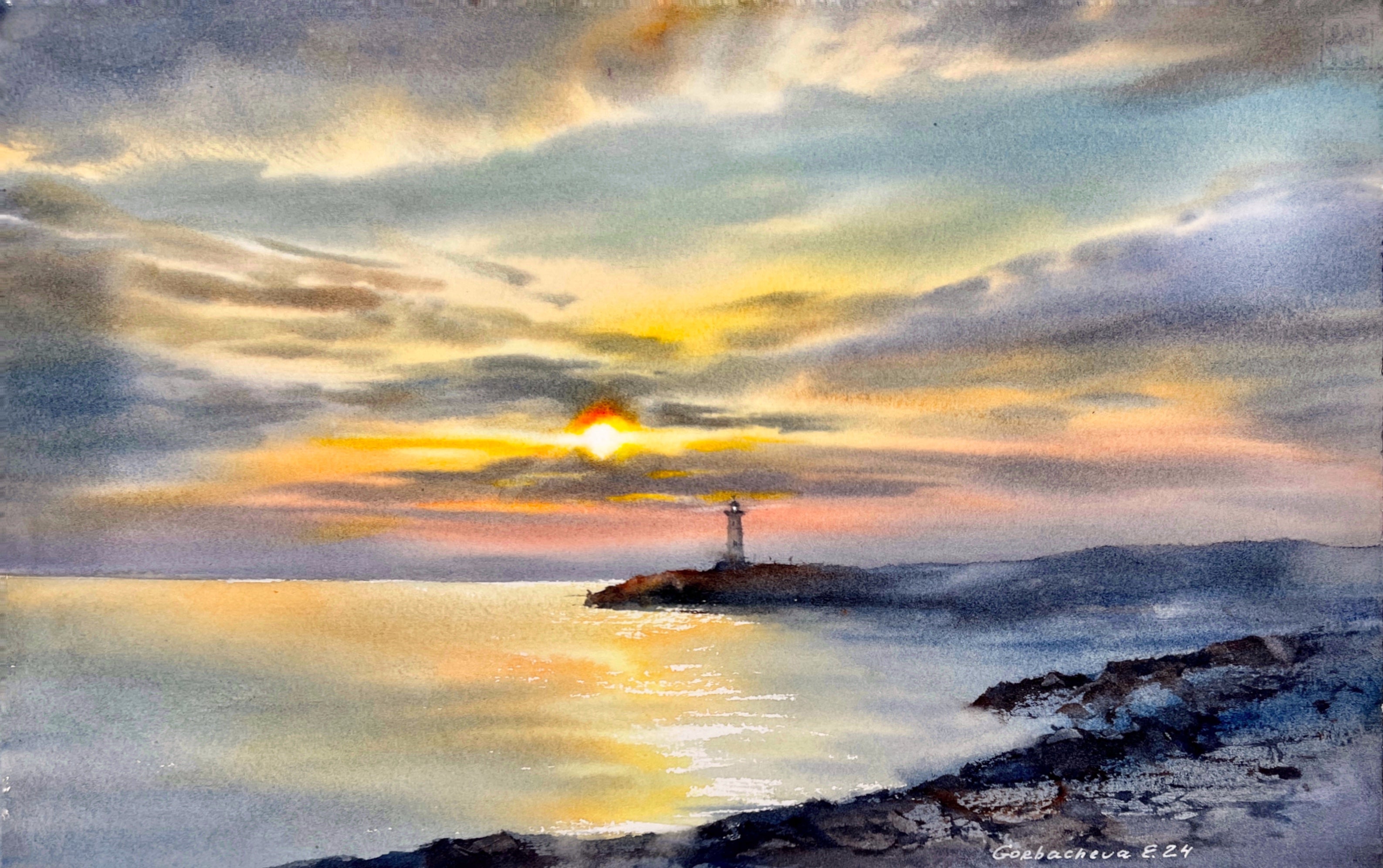 Lighthouse at sunset
