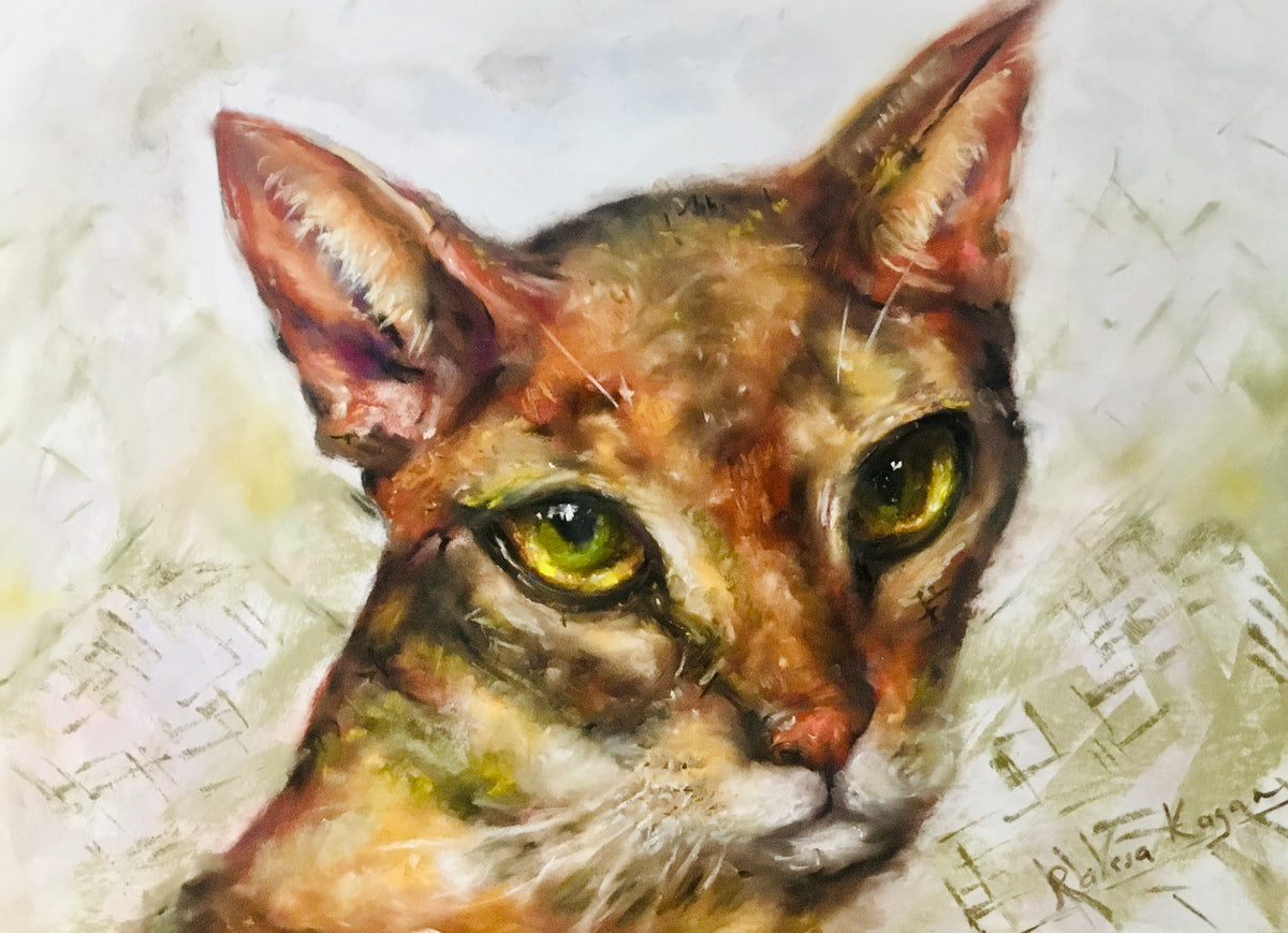 Abyssinean cat painting