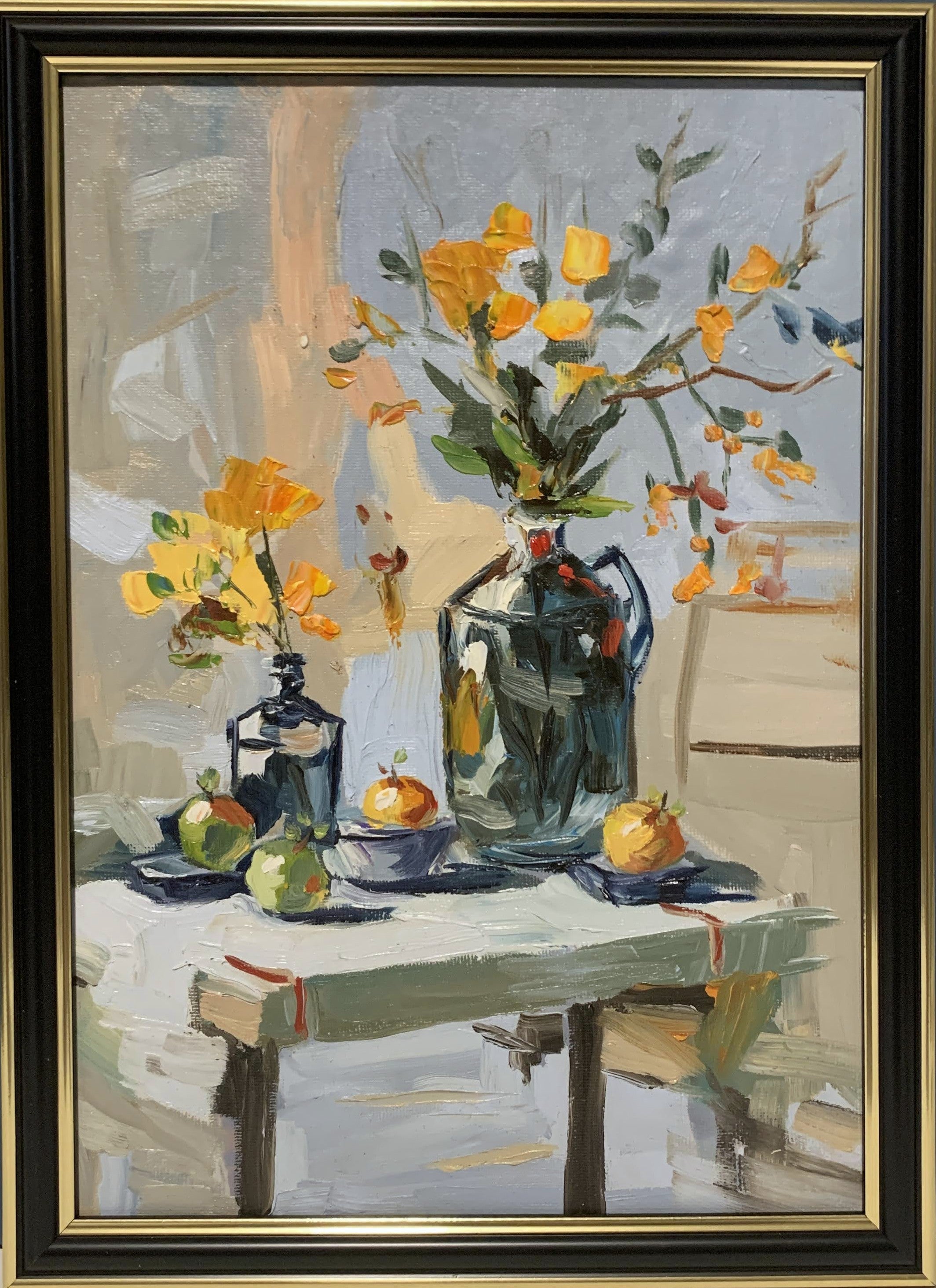 Autumnal Arrangement with Yellow flowers.