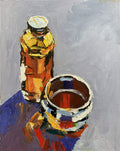 Glass jar. still life.