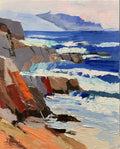 Seascape. Rocks, mountains, waves.