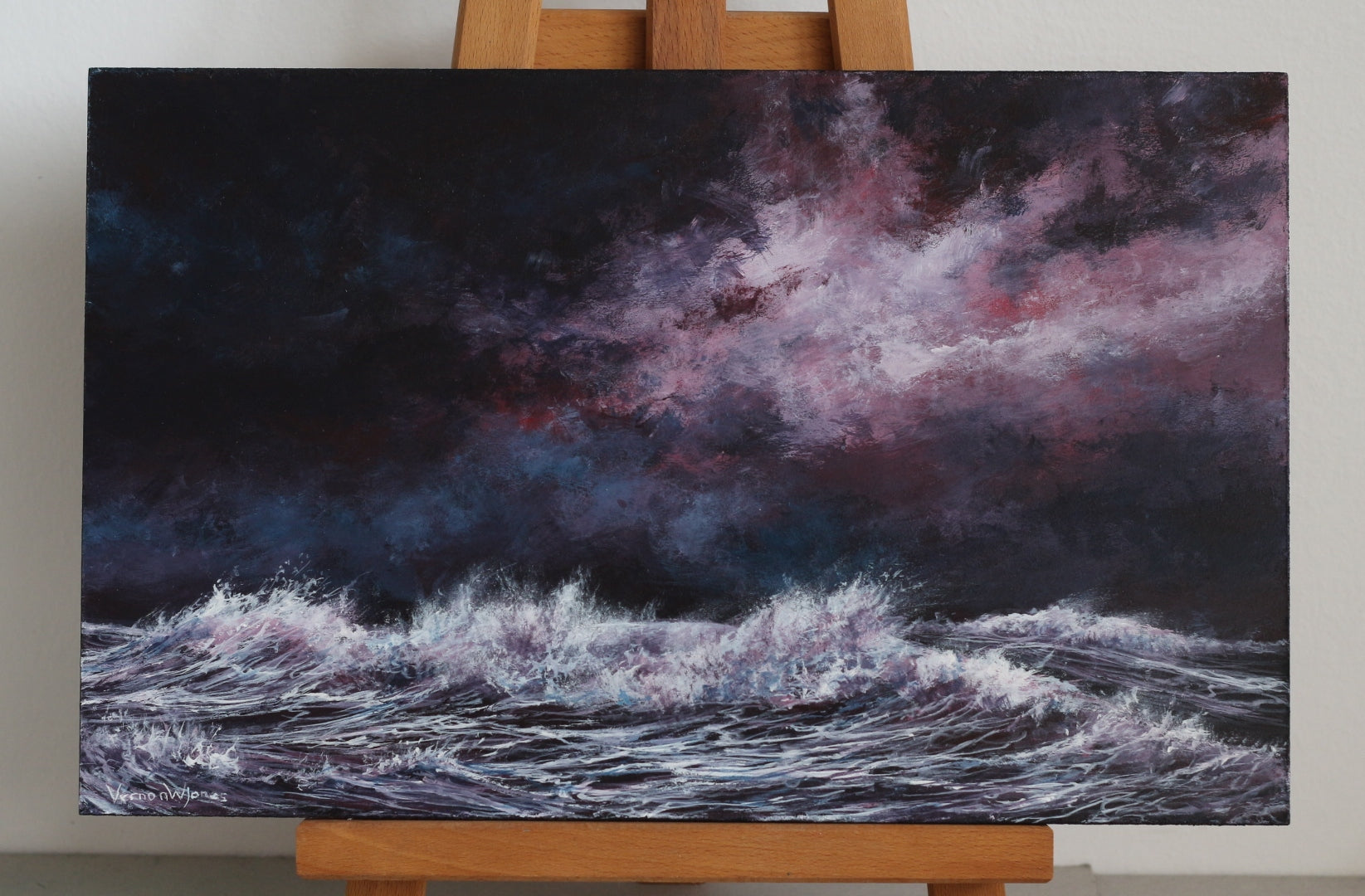 "Seascape with Scarlet, Prussian Blue and White"