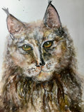 : “Guardian of the Silent Forest” – Original Watercolor Lynx Portrait (A4)