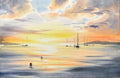 Yachts at sunset #19
