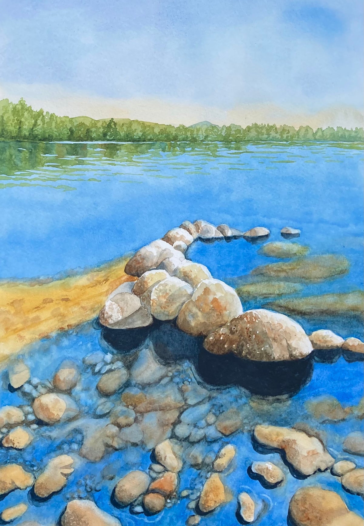 ROCKS AT THE LAKE EDGE