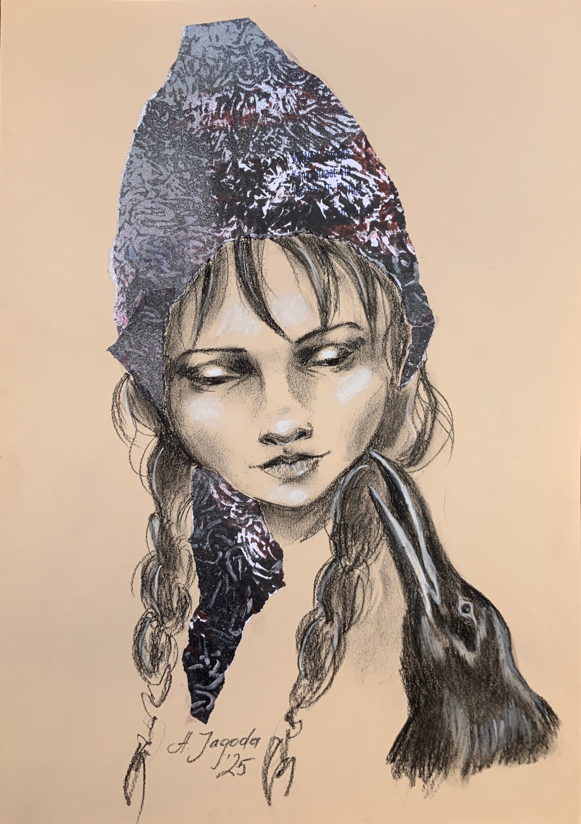 Conversation - mysterious girl drawing