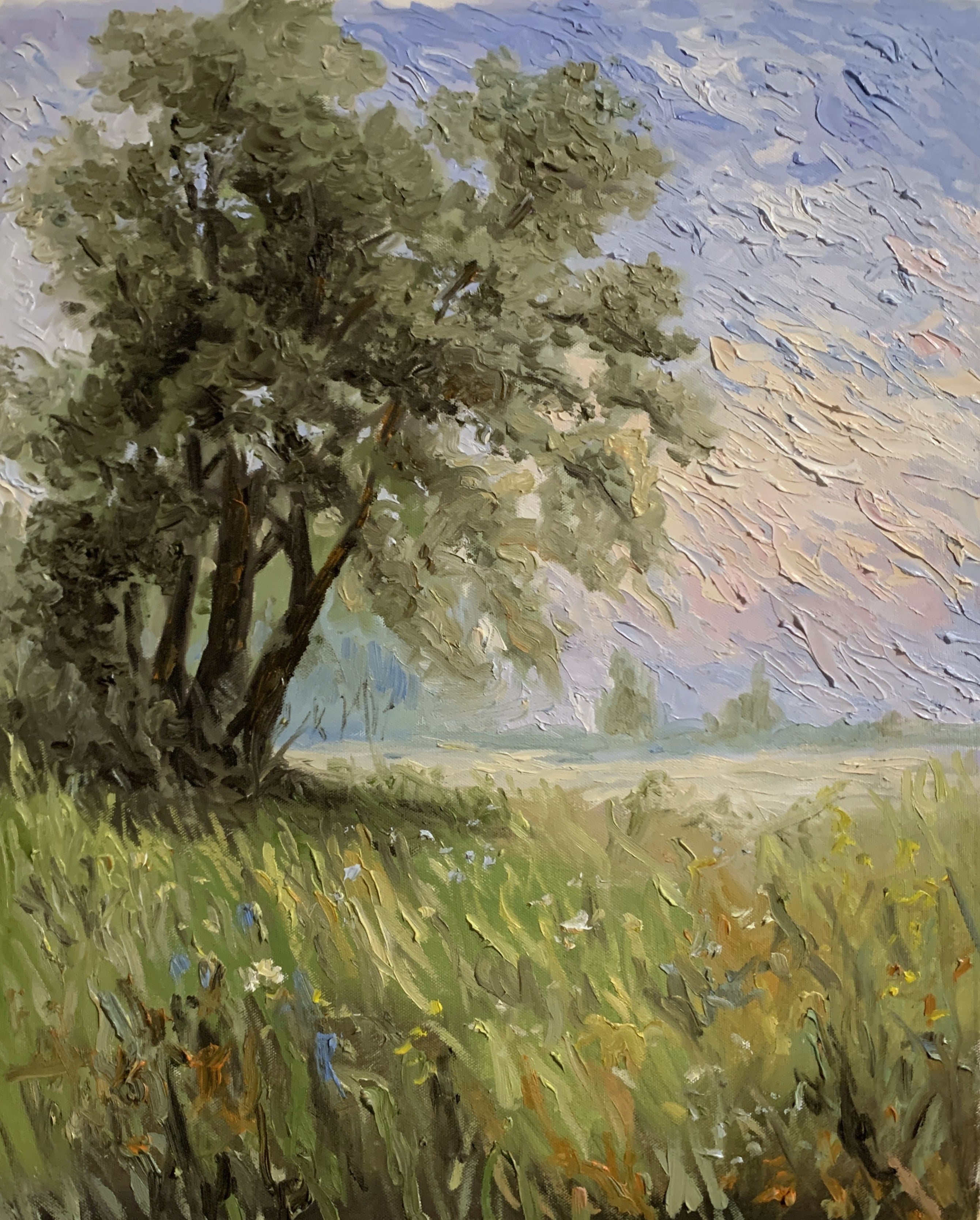 Wildflower Meadow Tree Landscape.
