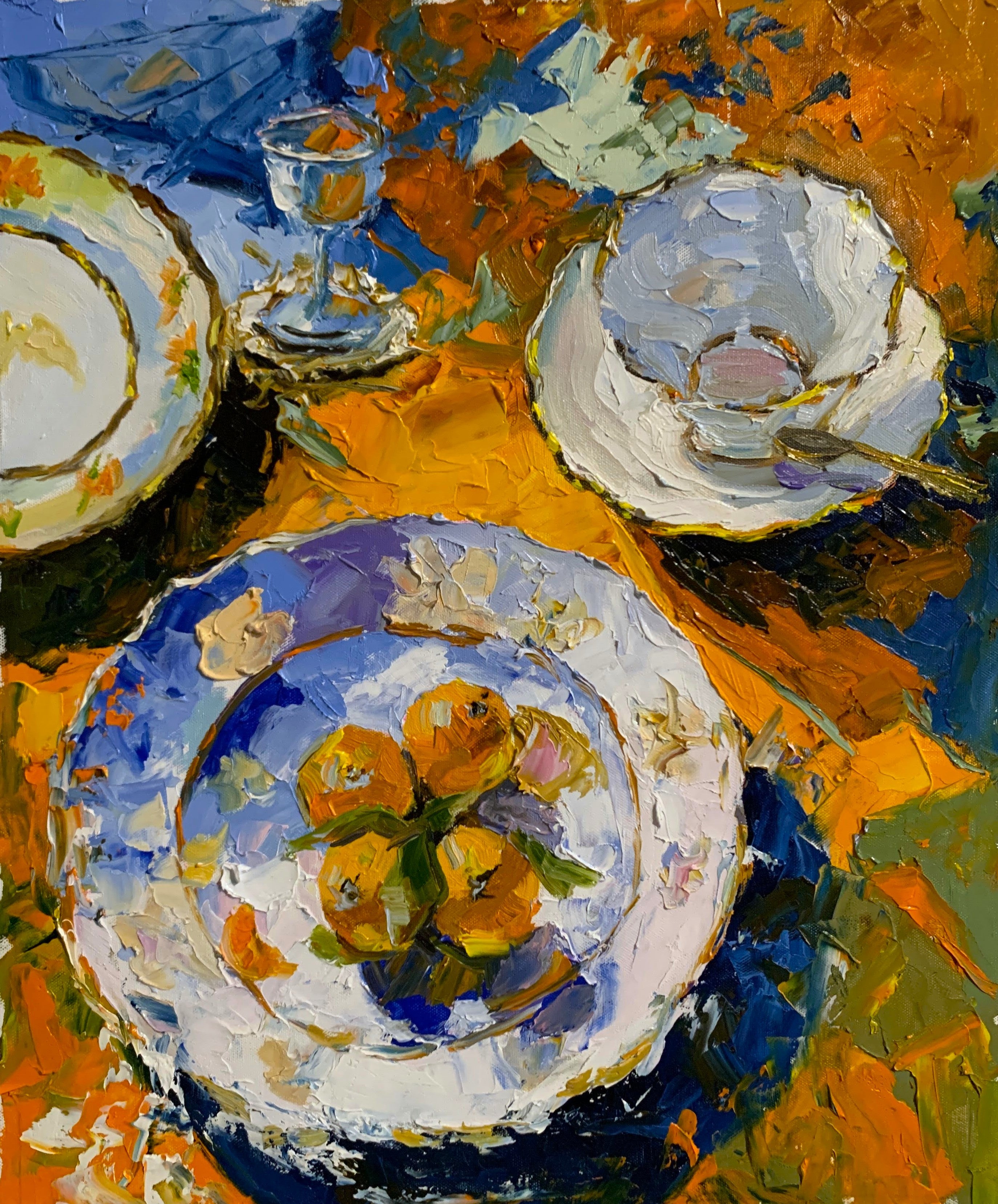 Orange still life with tangerines