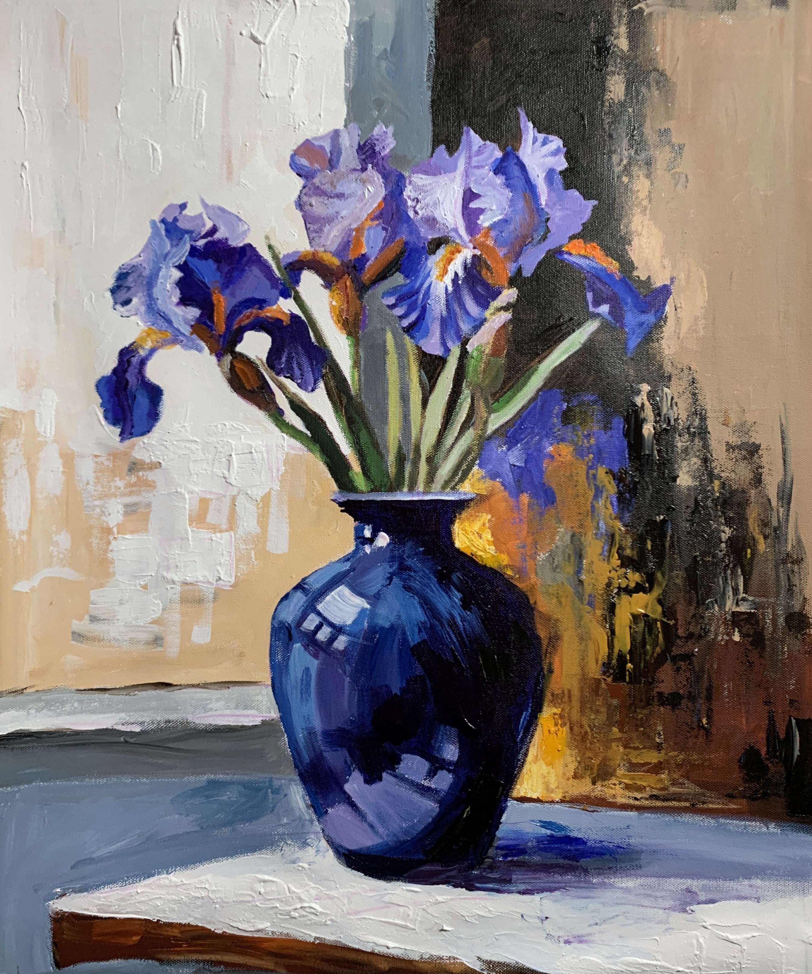 Purple Iris Still Life.