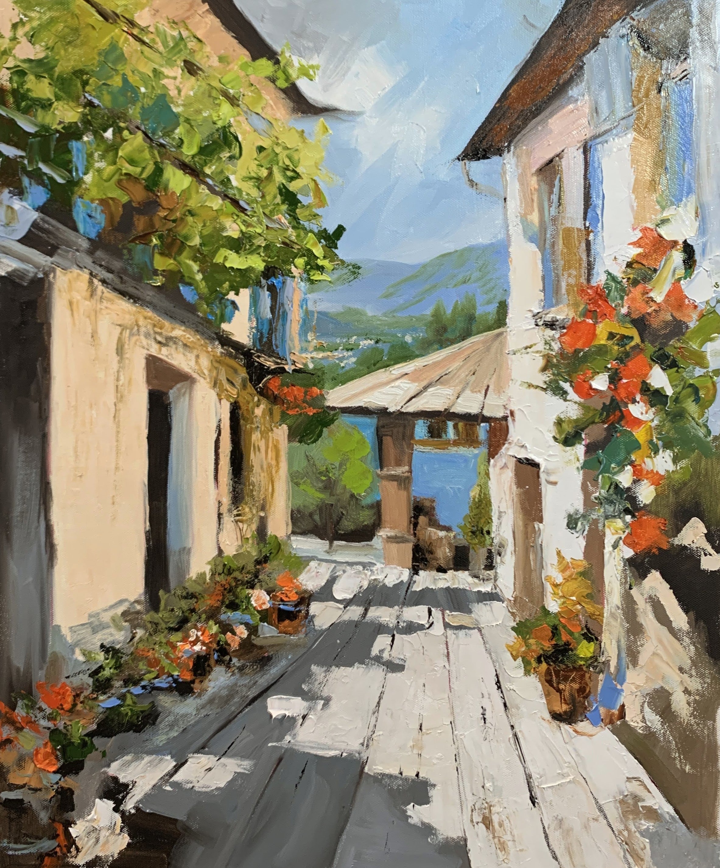Sunlit Village, Mediterranean Courtyard.