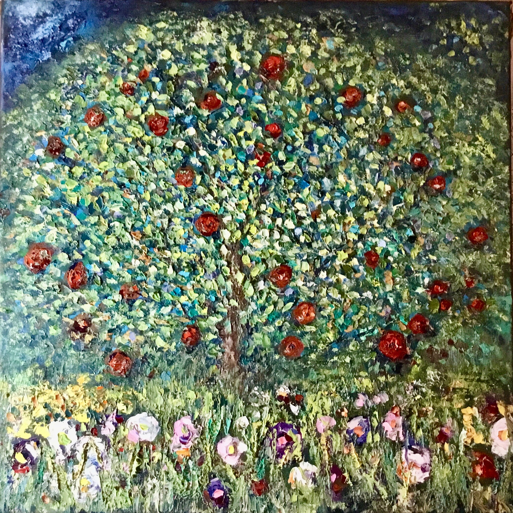 Apple tree original oil painting