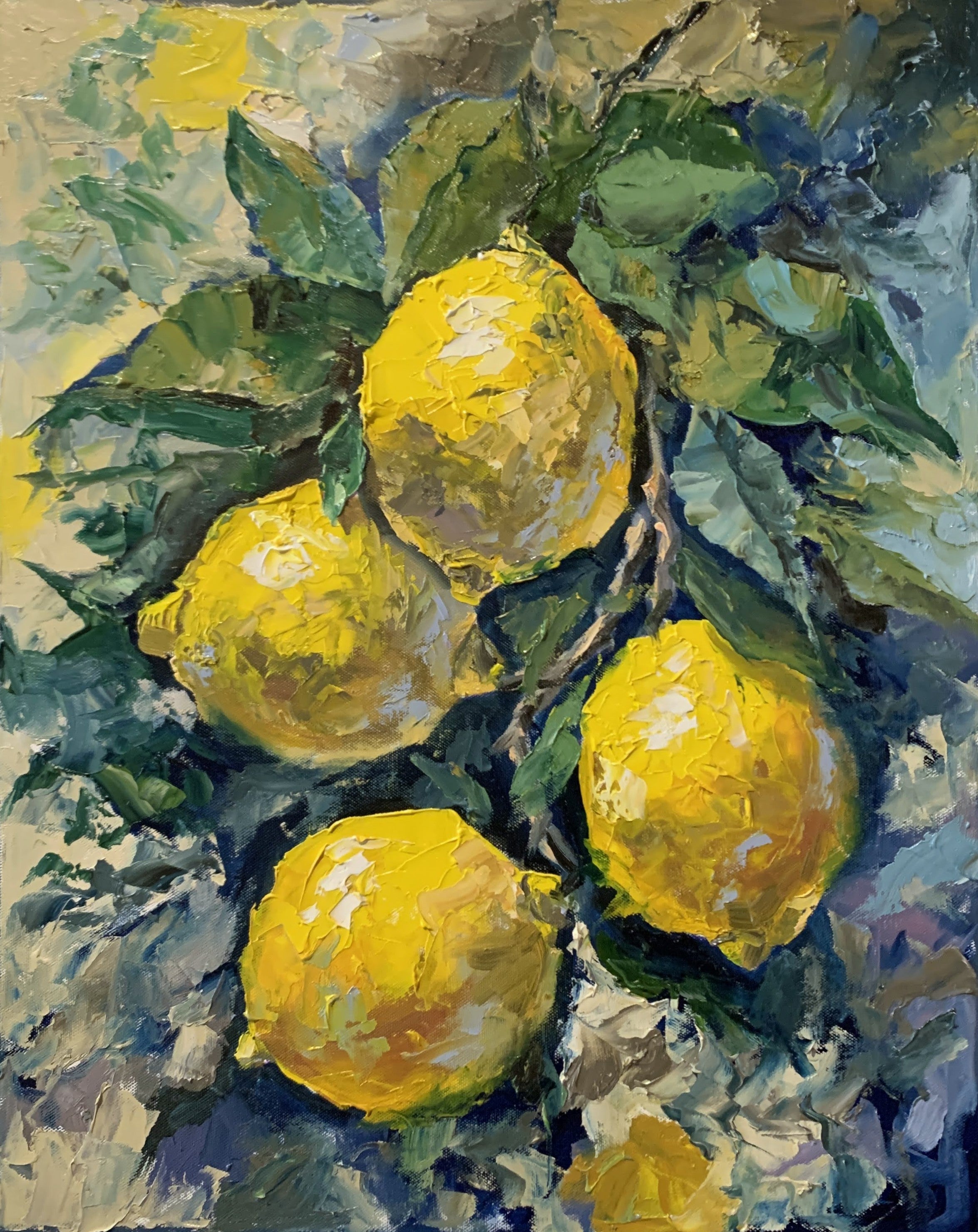 Lemon Branch in summer garden.