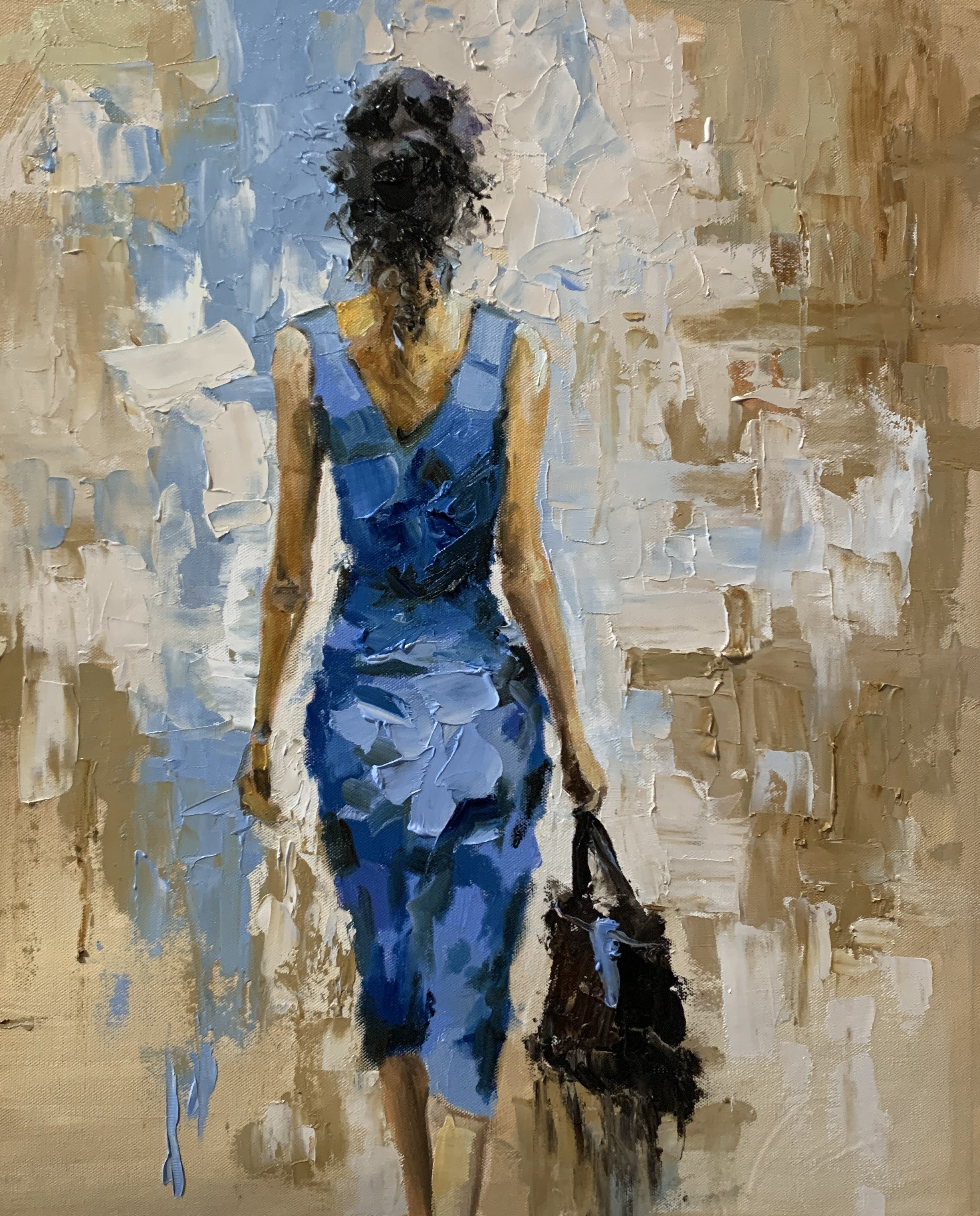 Woman in Blue Dress.