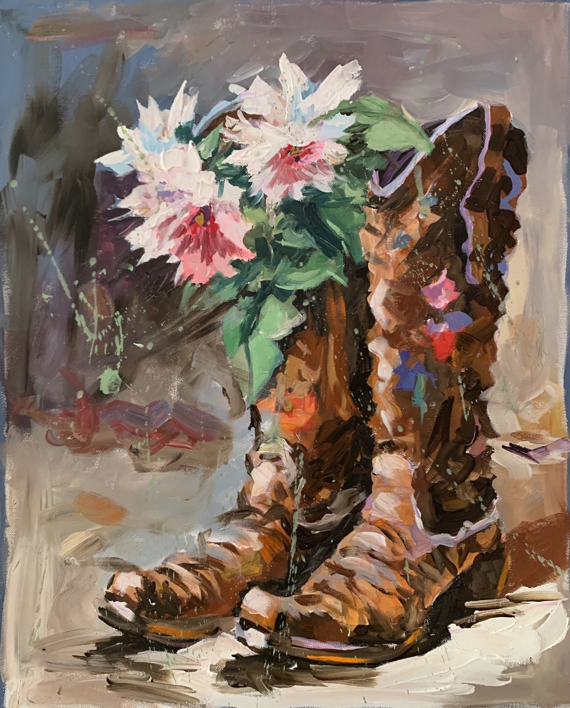 Cowboy Boots with Flowers.