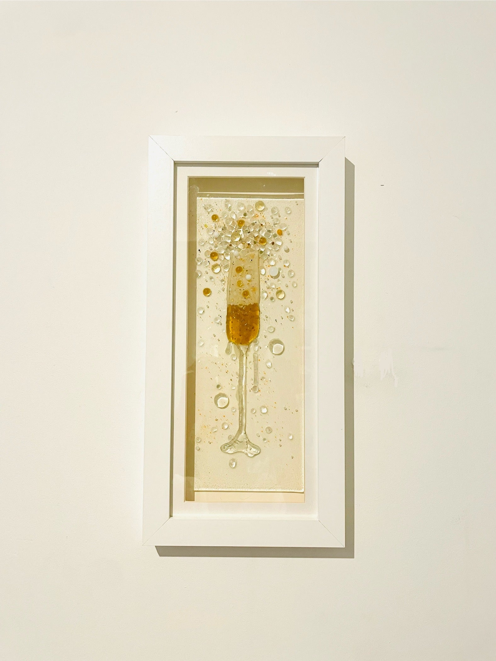 Champagne Glass Art Framed Wall Art Sculpture