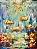 Underwater Serenity Soft Pastel on Cardboard