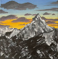 Acrylic Painting Sunset in the Mountains