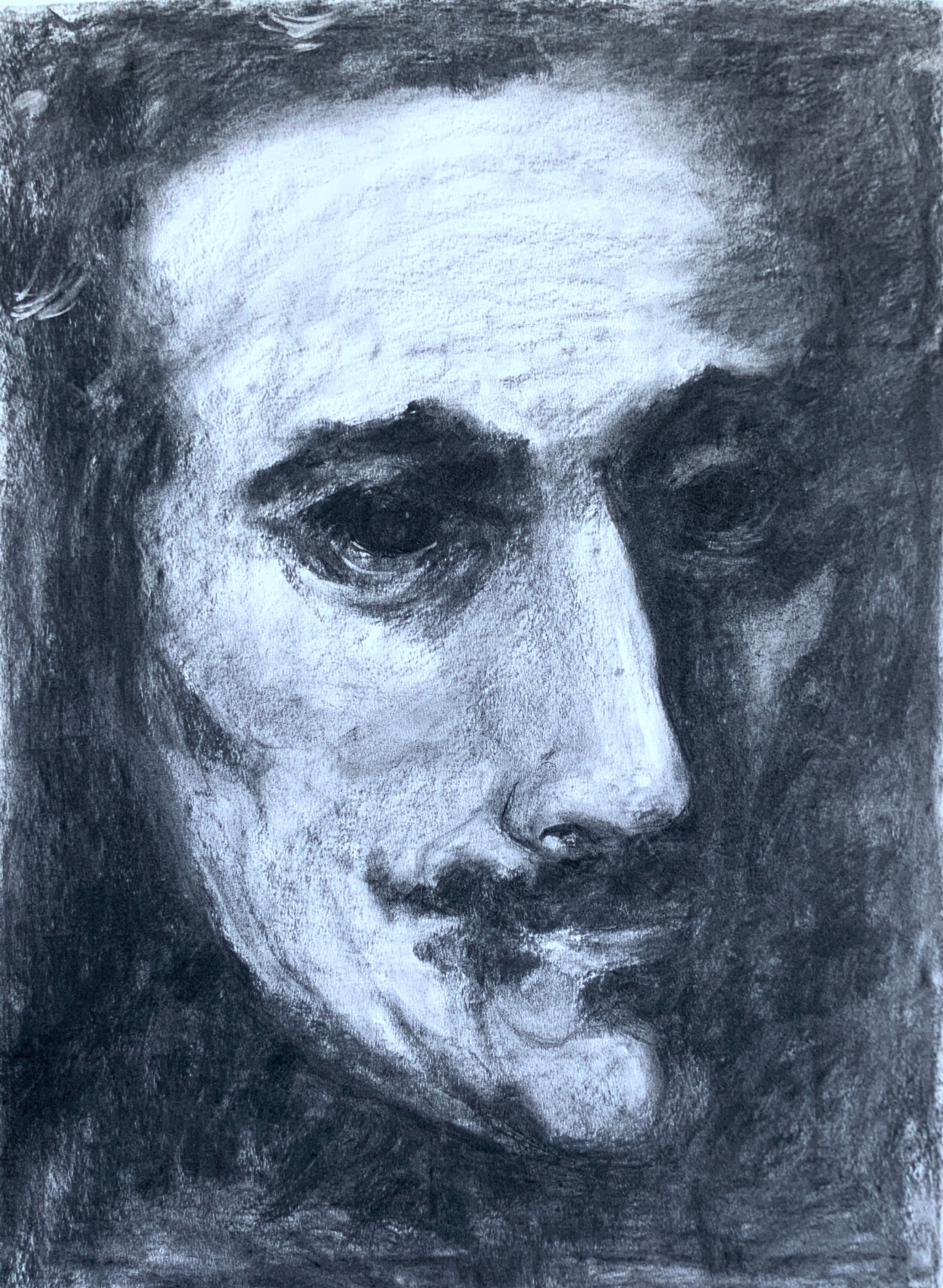 Silent Gaze - charcoal portrait