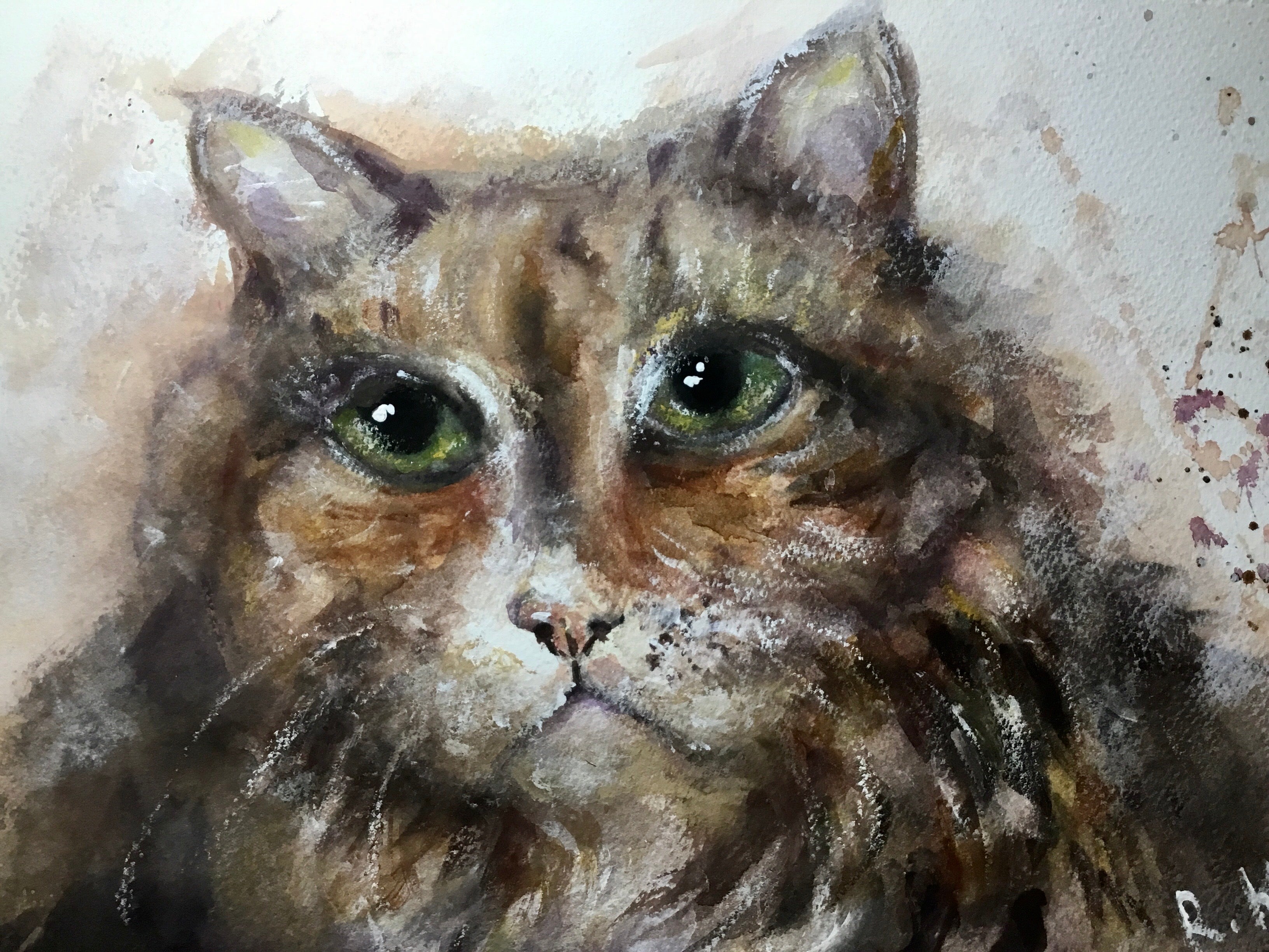 Matylda cat -original watercolor painting