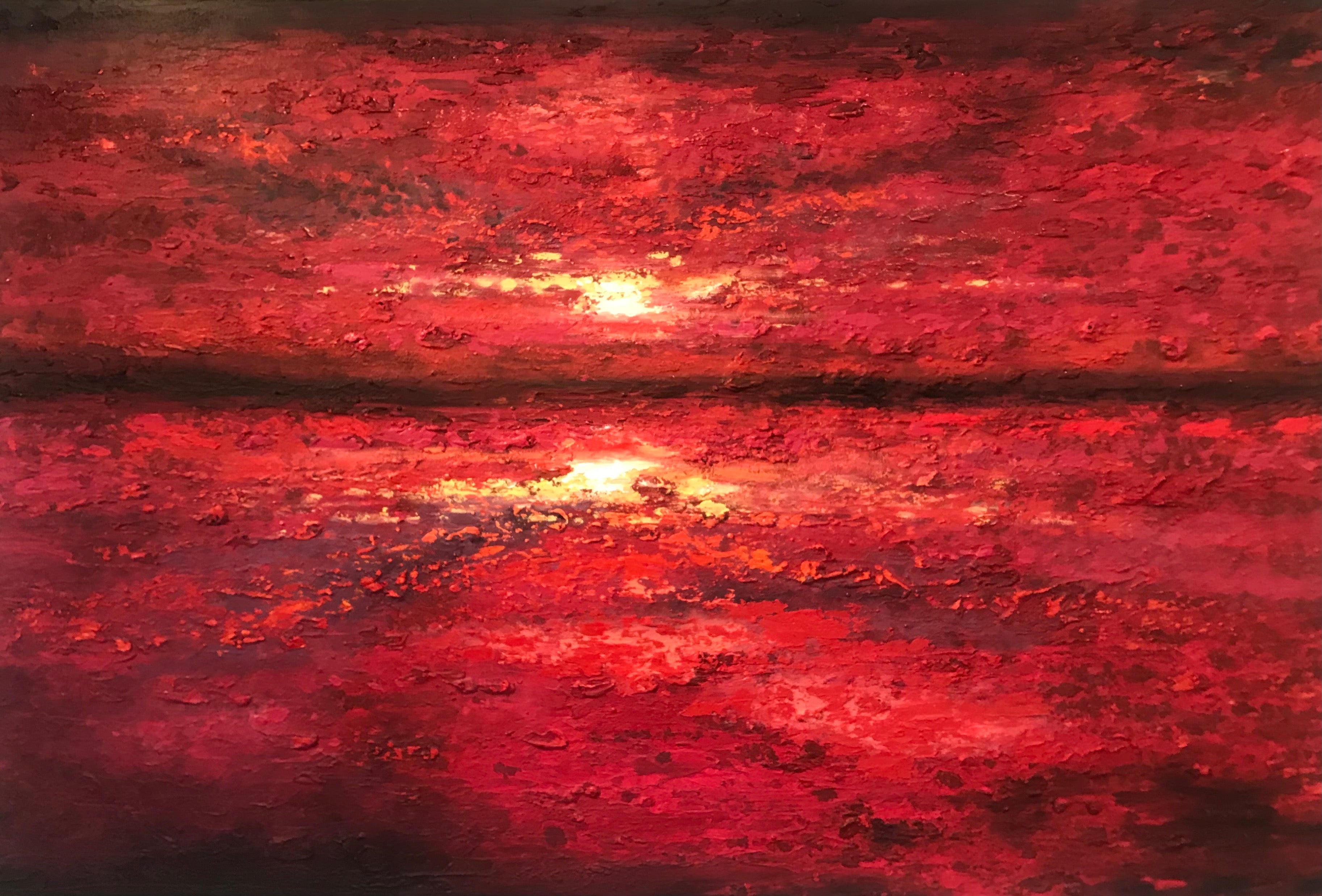 Red sky reflection