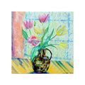 Yellow & Pink Tulips in Brass Jug