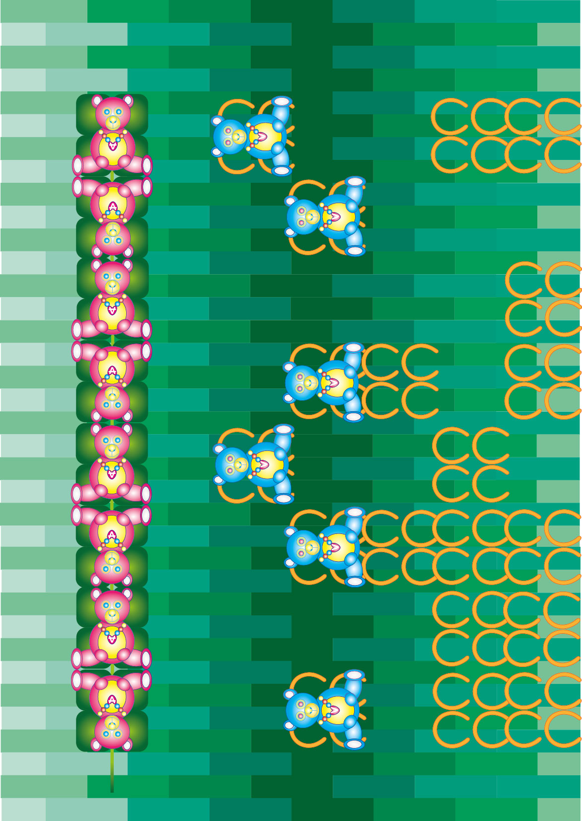 Animal Rising Protest (Pink Bears) v Jockey (Blue Bears) with Binary Code