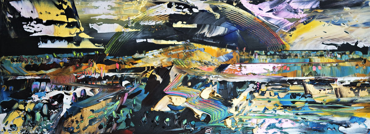 Iridescent Abstract Landscape 387-30x80x4cm