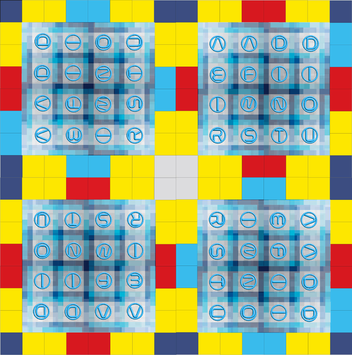 Cars 4x4 Combo Blue version after Piet Mondrian 2023