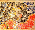 Juliette 2, young girl, mosaic colored glasses, marble, 24x28 inch, 61x71 cm