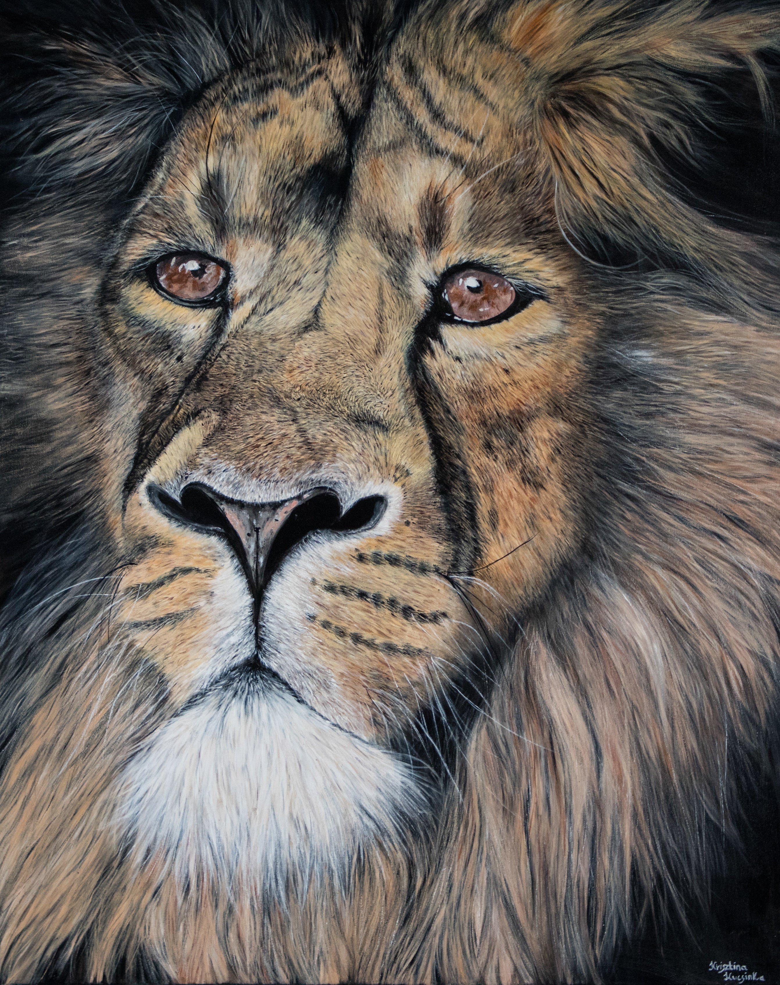 "Power of Silence" original lion painting