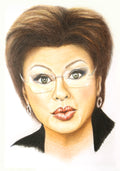 A Portrait of a Lady Wearing Glasses, hand-drawn, original artwork
