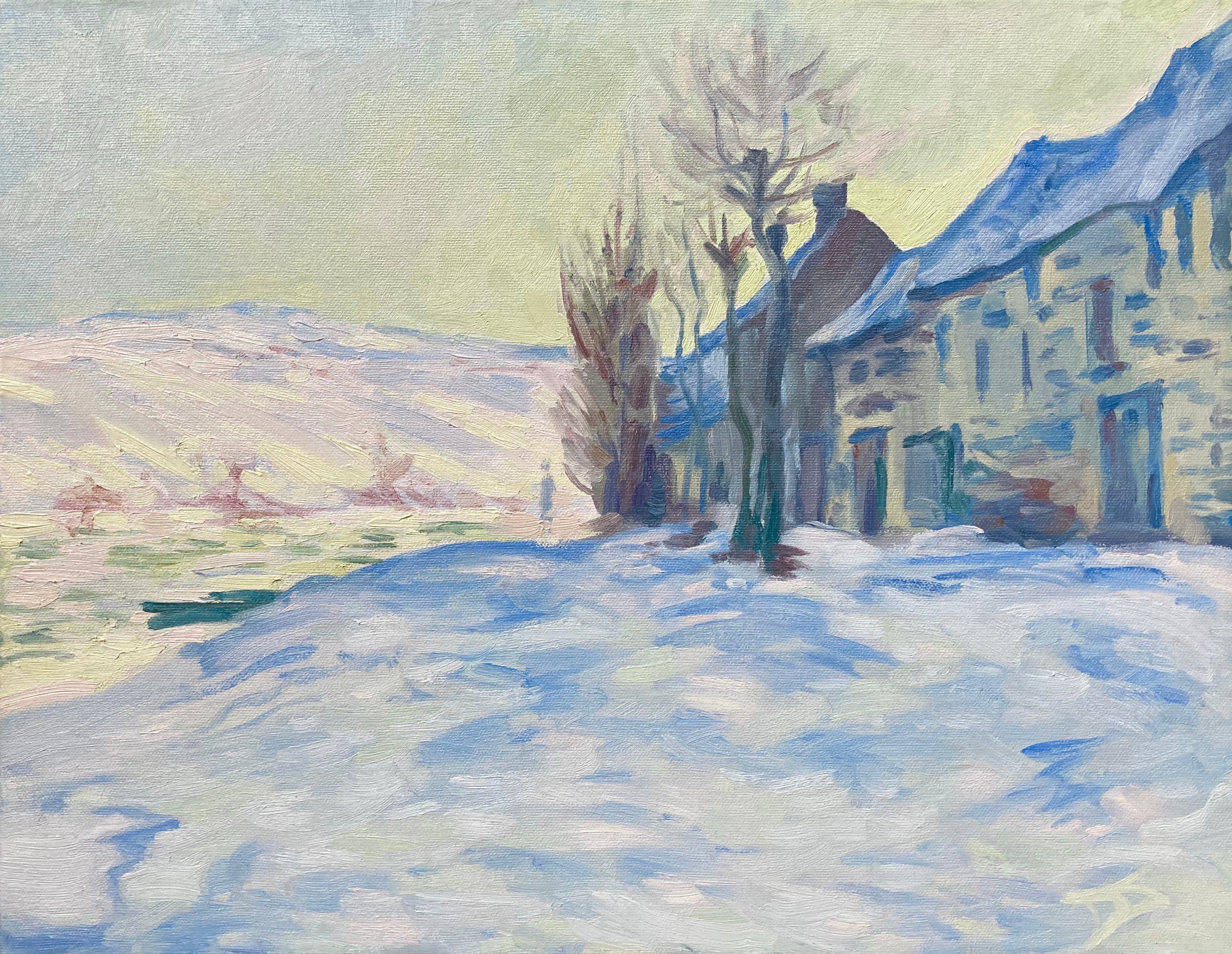 'Lavacourt under Snow' - Monet Reproduction