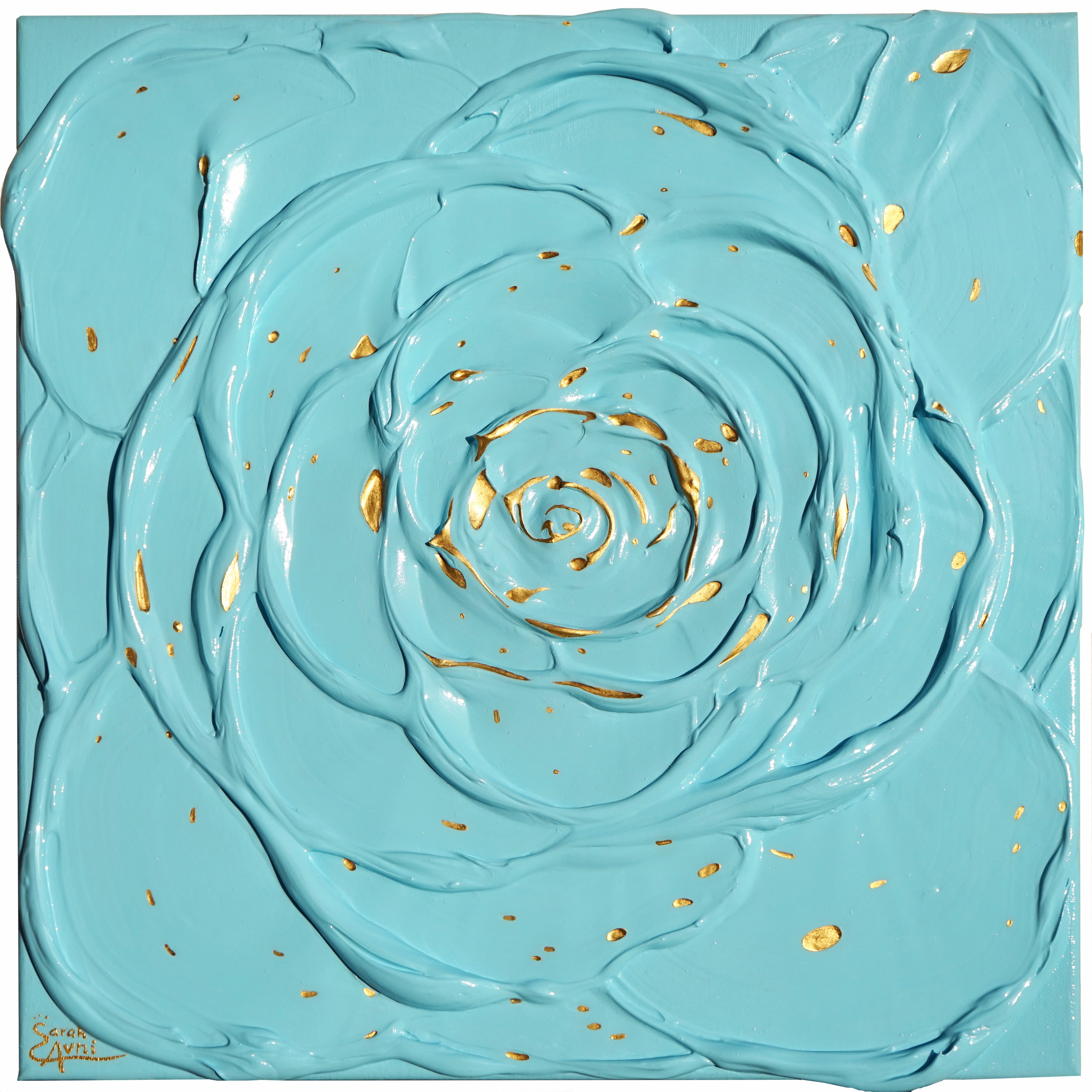 Little Blue Rose with a Touch of Gold II.